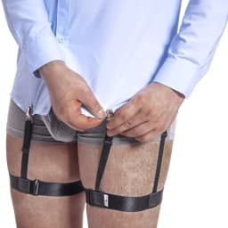 **1 Pair Men Shirt Stays Belt With Non-slip Locking Clips Keep Shirt Tucked Leg Thigh Suspender Garters Adjustable Locking Strap