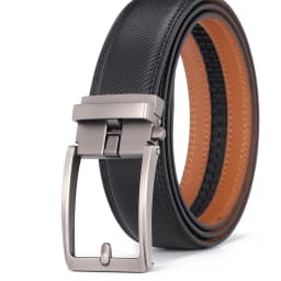 Automatic Buckle Adjustable Waistband Fashion No Holes Waist Straps for Formal Daily Wear Premium Cowhider Ratchet Belt for Men