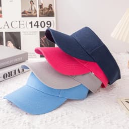 Unisex Solid Color Baseball Cap Empty Top Sports Outdoor Sun Hat with Sunshade Female Sun Visor Tennis Cap Sunscreen Protection