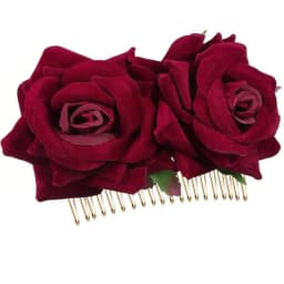 1pack Rose Flower Hair Clip | Women Rose Side Combs Flamenco Flowers for Day of The Dead Costumes Mexican Hair Accessories