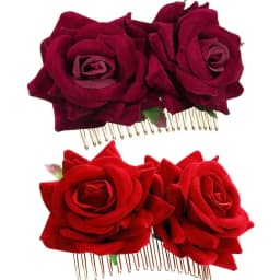 1pack Rose Flower Hair Clip | Women Rose Side Combs Flamenco Flowers for Day of The Dead Costumes Mexican Hair Accessories