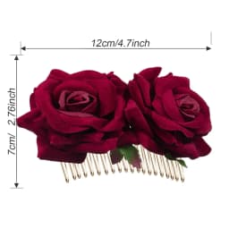 1pack Rose Flower Hair Clip | Women Rose Side Combs Flamenco Flowers for Day of The Dead Costumes Mexican Hair Accessories
