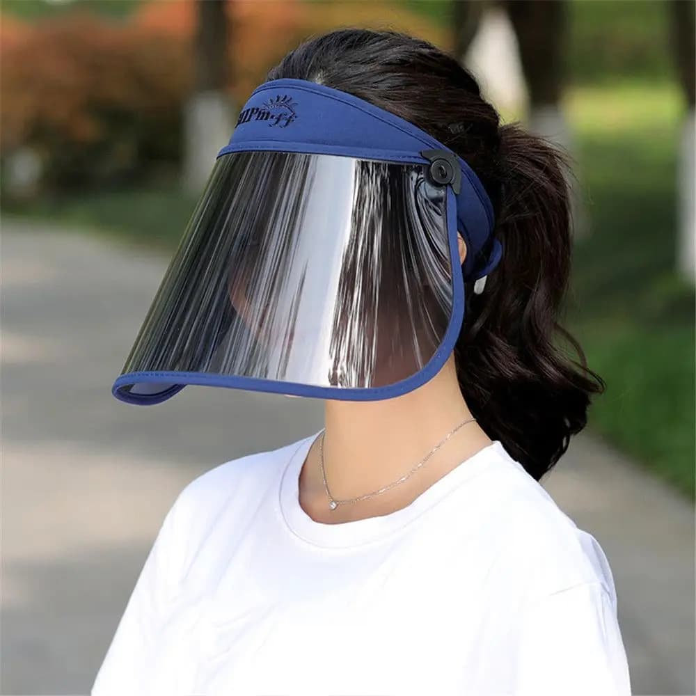 Outdoors Sport Foldable Portable Sun Hat Face Cover Large Wide Brim Shield Sunshade Cap Anti-UV Visor Foldable Beach Cap