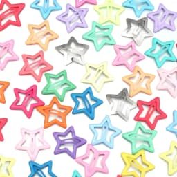 50pcs/lot Y2K Star BB Hair Clips Metal Colored Pentagram Snap Hairpins Barrette For DIY Girls Headwear Hairclip Hair Accessories