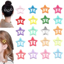 50pcs/lot Y2K Star BB Hair Clips Metal Colored Pentagram Snap Hairpins Barrette For DIY Girls Headwear Hairclip Hair Accessories