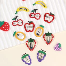 10Pcs/set Hot Cute Girls Hair Accessories Fruit BB Hair Clips Side Strawberry Hairpin Children Daily Styling Boutique Headwear