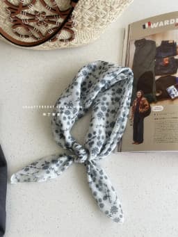 Cotton and Linen Square Towel Floral Polka Dot Scarf Literary Mori Headscarf Headband Bag Strap Female Japanese Korean Popular