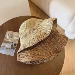 Summer Sun Hats for Women Straw Hat Showing Face Small Bucket Hat Large Brim Sunshade and Sunscreen Seaside Beach Cap