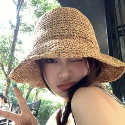 Summer Sun Hats for Women Straw Hat Showing Face Small Bucket Hat Large Brim Sunshade and Sunscreen Seaside Beach Cap