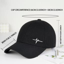 Heartbeat ECG Lifeline Print Baseball Cap Men Women Adjustable Dad Hat Minimalist Casual Sport Sun Hat