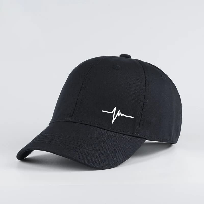 Heartbeat ECG Lifeline Print Baseball Cap Men Women Adjustable Dad Hat Minimalist Casual Sport Sun Hat