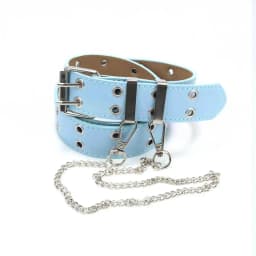 Y2K Aesthetic Punk Belt Women Pink Chain Leather Belt Adjustable with Metal Eyelets