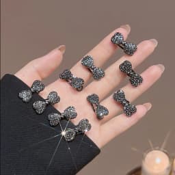 4pcs/set Rhinestone Bow Hair Clips for Women Metal Crystal Hair Barrettes Cute Mini Hair Pins for Braid Bangs Hair Accessories