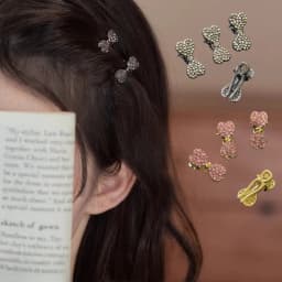 4pcs/set Rhinestone Bow Hair Clips for Women Metal Crystal Hair Barrettes Cute Mini Hair Pins for Braid Bangs Hair Accessories