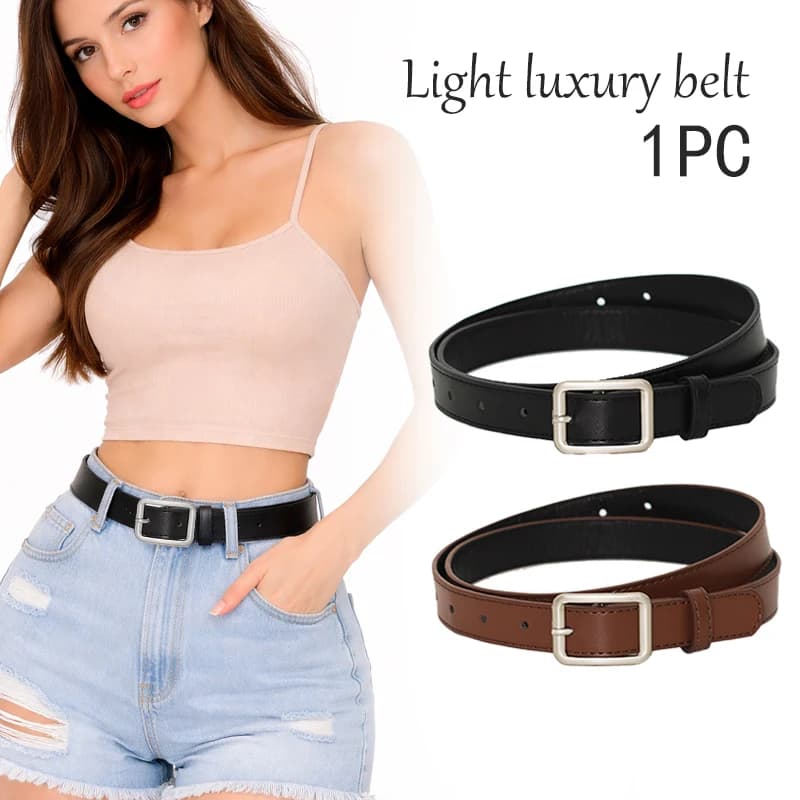 New Stylish Slim Waist Belt For Women, PU Material - Simple Casual Versatile Elegant Solid Color Belt,Perfect For Jeans, Dresses
