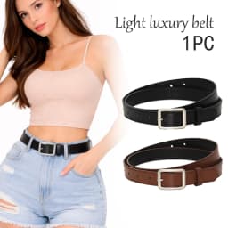 New Stylish Slim Waist Belt For Women, PU Material - Simple Casual Versatile Elegant Solid Color Belt,Perfect For Jeans, Dresses