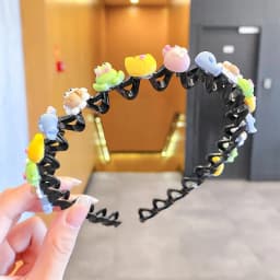 Cute Hair Hoop for Baby Girls, Non-slip Wave Headband with Teeth, Kids Hair Accessories for Bangs & Broken Hair Styling