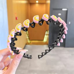 Cute Hair Hoop for Baby Girls, Non-slip Wave Headband with Teeth, Kids Hair Accessories for Bangs & Broken Hair Styling