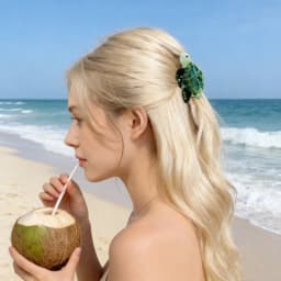 1Pc Boho Sea Turtle Hair Claw, Acetate Hair Accessory for Beach Vacation, Perfect for Summer Hairstyle