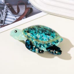1Pc Boho Sea Turtle Hair Claw, Acetate Hair Accessory for Beach Vacation, Perfect for Summer Hairstyle