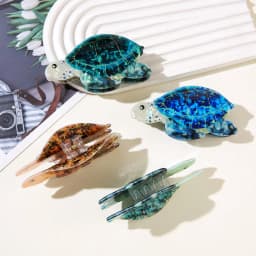 1Pc Boho Sea Turtle Hair Claw, Acetate Hair Accessory for Beach Vacation, Perfect for Summer Hairstyle