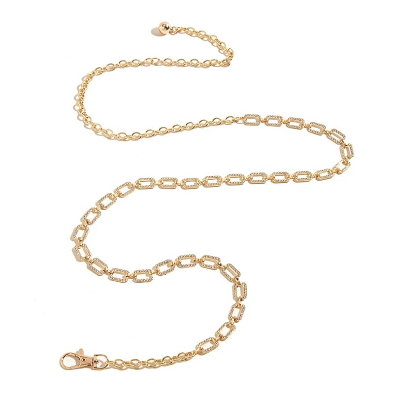 Fashion Women's Rhinestone Belt Metal Slim Waist Chain High Quality Versatile Dress Accessories Trendy Belt Bright Bride Bling