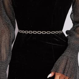Fashion Women's Rhinestone Belt Metal Slim Waist Chain High Quality Versatile Dress Accessories Trendy Belt Bright Bride Bling