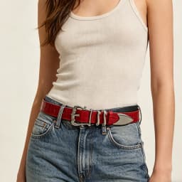 High-End Luxury Designer Crocodile Pattern Red Belt For Women New Fashion Niche Black Belt For Skirts And Jeans Punk Accessories