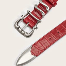 High-End Luxury Designer Crocodile Pattern Red Belt For Women New Fashion Niche Black Belt For Skirts And Jeans Punk Accessories