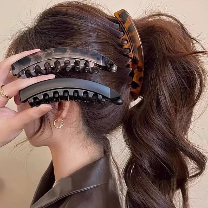Vintage Leopard Print Banana Hair Claw For Women Girls High Ponytail Holder Hair Clip Hairpin Claw Clip Fashion Hair Accessorie