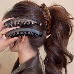 Vintage Leopard Print Banana Hair Claw For Women Girls High Ponytail Holder Hair Clip Hairpin Claw Clip Fashion Hair Accessorie