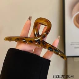 11cm Retro Leopard Print High-Grade Large Hair Claw For Women Shark Clip For Girl Barrettes Hair Accessories