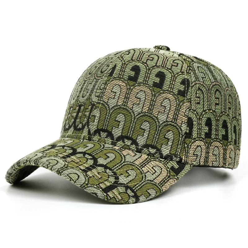Ethnic Style Four-Season Hard-Top Baseball Cap Fully Printed Casual Sun Protection Visor Duckbill Cap