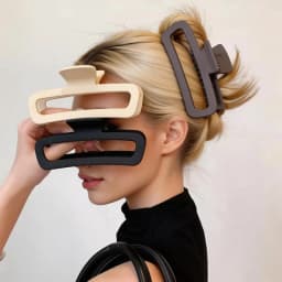 1/4pcs ZYFHTT Solid Color Matte Frosted Rectangular Hair Clip Claw For Women Daily Wear Big Shark Clip Fashion Girls Hair Clamp