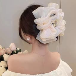 1Pcs/Princess Polka Dot Star Bubble Hair Clip for Girls Back of Head Bun Hairdo Butterfly Knot Hair Accessory Shark Clip Hairpin