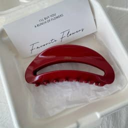 Elegant Red Acetate Hair Clip - Glossy Finish,Suitable for Medium To Thick Hair - Stylish Women's Accessory