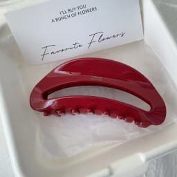 Elegant Red Acetate Hair Clip - Glossy Finish,Suitable for Medium To Thick Hair - Stylish Women's Accessory