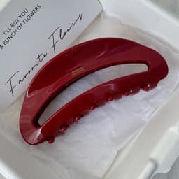 Elegant Red Acetate Hair Clip - Glossy Finish,Suitable for Medium To Thick Hair - Stylish Women's Accessory