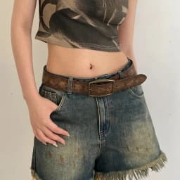 2026 New Retro Y2K Belt WOMEN'S New National Wind Belt with Jeans Belt Senior Sense of Brown