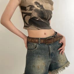 2026 New Retro Y2K Belt WOMEN'S New National Wind Belt with Jeans Belt Senior Sense of Brown