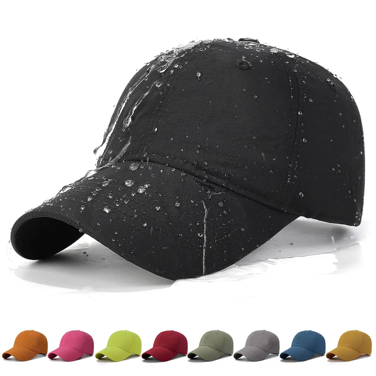 Plain Waterproof Quick-Dry Baseball Cap For Men And Women, Soft Top Sun Hat, Breathable Outdoor Visor Cap