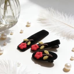3PC Fashion Velvet with Rose Flower Hair Side Clips Vintage Hairpin for Girls Women Korean Hair Accessories