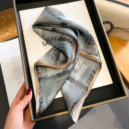 100% Mulberry Silk Small Square Scarf 53cm Real Silk Neck Scarf Women Hairband Fashion Hair Tie Bandana Bag Ribbon Foulard 2026