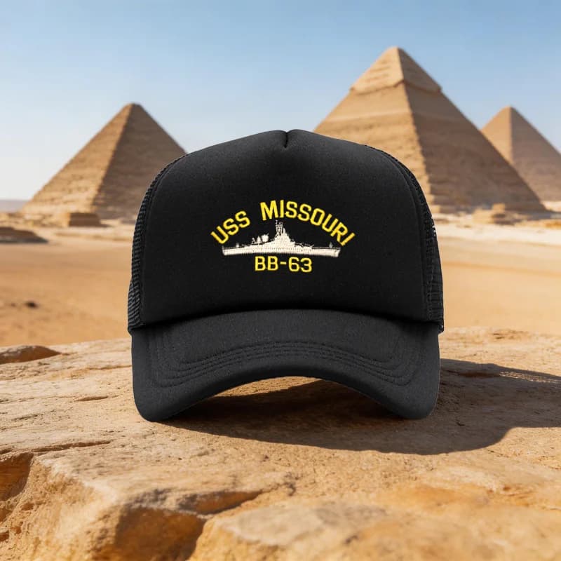 2026 All Seasons Unisex Lightweight Mesh Baseball Cap USS Missouri Battleship Outdoor Individual Style Cap