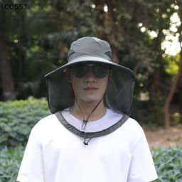 Foldable Mosquito Hat With Hidden Net Mesh Repellent Bee Protection Casual Outdoor Sunscreen Fishing Cap Panama Hat〔CC55〕