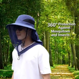 Foldable Mosquito Hat With Hidden Net Mesh Repellent Bee Protection Casual Outdoor Sunscreen Fishing Cap Panama Hat〔CC55〕