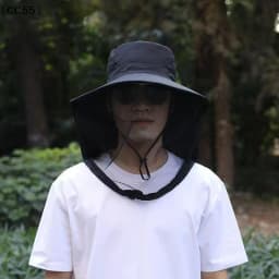 Foldable Mosquito Hat With Hidden Net Mesh Repellent Bee Protection Casual Outdoor Sunscreen Fishing Cap Panama Hat〔CC55〕