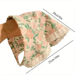 1pc Vintage Floral Lace Headscarf Non-Slip Triangle Bandana with Hair Clip Beach Holiday Hair Accessory for Women Beach Decor
