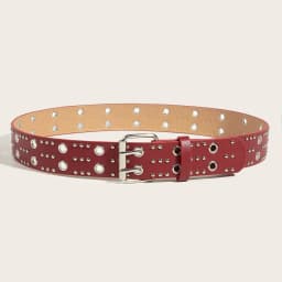 Punk-style double-breasted heavy metal belt, Korean fashion decorative waist belt for jeans