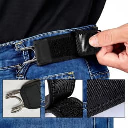Adjustable No Buckle Waist Belt Men Work Tactical Belt with Release Metal Hook Strap Invisible Side Women Belts for Jeans Pants
